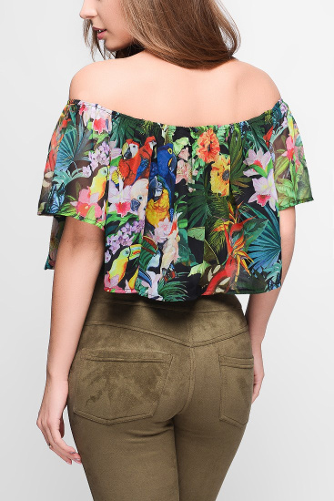 Блузка оверсайз с ярким принтом 32950, Цвет: Мультиколор, Размер: XS, изображение 3