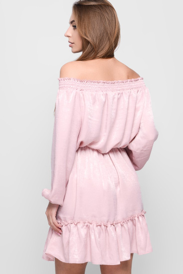 Рожева сукня бебі-долл з відкритими плечима 33024, Колір: Рожевий, Розмір: M, зображення 3