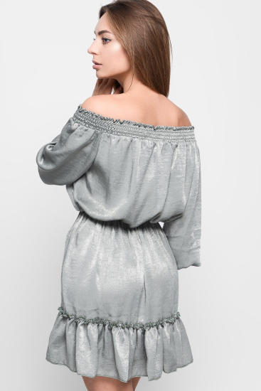 Зеленое платье беби-долл с открытыми плечами и воланом 33025, Цвет: Зеленый, Размер: S, изображение 2