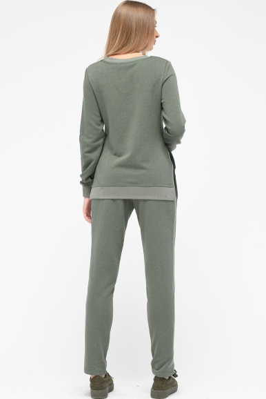 Оливковый спортивный костюм со свитшотом и брюками 28145, Цвет: Оливковый, Размер: XS, изображение 4