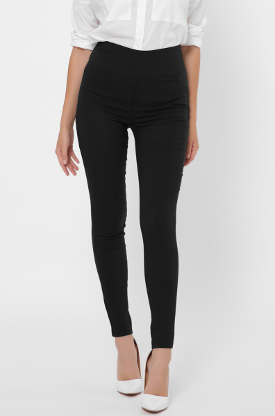 Стильні чорні брюки без застібки 36317, Колір: Чорний, Розмір: XS, зображення 4