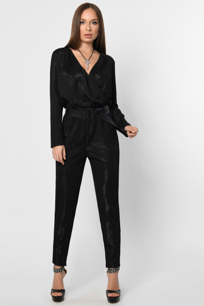 Праздничный черный женский комбинезон 36391, Цвет: Черный, Размер: XS, изображение 7