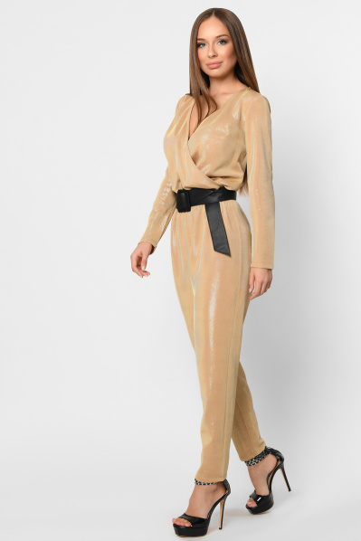 Праздничный женский комбинезон цвет золото 36392, Цвет: Золото, Размер: XS