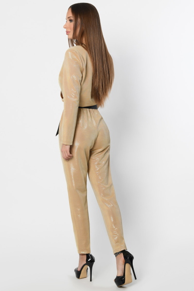 Праздничный женский комбинезон цвет золото 36392, Цвет: Золото, Размер: XS, изображение 4