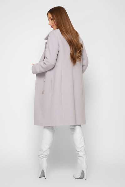 Двубортное женское пальто из кашемира цвет сирень 36636, Цвет: Лавандовый, Размер: XS, изображение 5