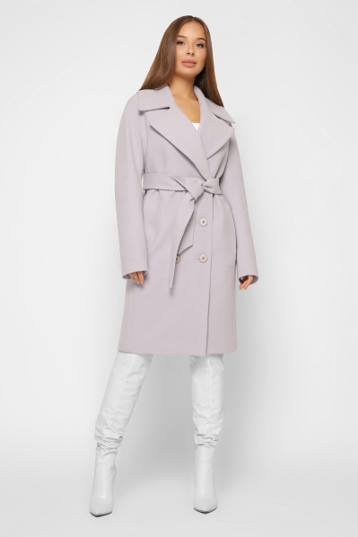 Двубортное женское пальто из кашемира цвет сирень 36636, Цвет: Лавандовый, Размер: XS, изображение 6