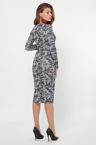 Сукня мілітарі з високим розрізом 28863, Колір: Графіт, Розмір: XS, зображення 2