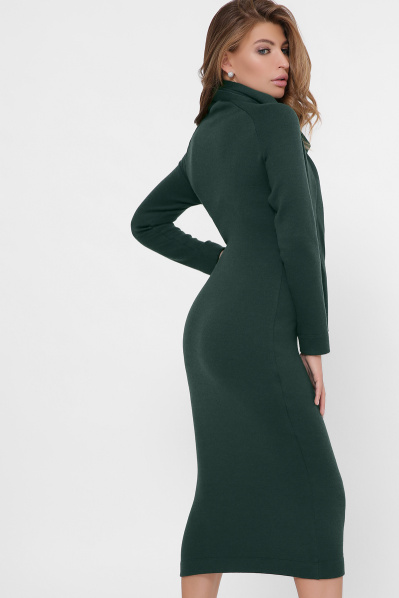 Затишна смарагдова сукня з ангори з шарфом 36370, Колір: Смарагдовий, Розмір: XS, зображення 3