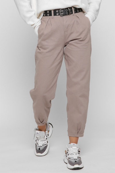 Широкие джинсы с высокой посадкой 38624, Цвет: Бежевый, Размер: 27, изображение 4