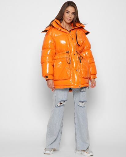 Помаранчева зимова куртка з кишенями 45468, Колір: Помаранчевий, Розмір: L, зображення 3