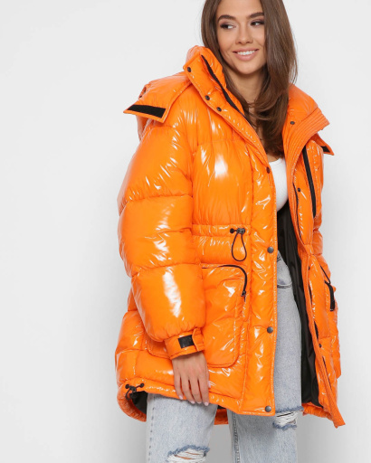 Помаранчева зимова куртка з кишенями 45468, Колір: Помаранчевий, Розмір: L, зображення 4