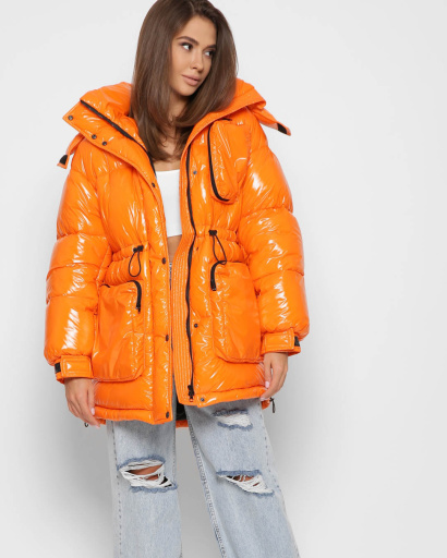 Помаранчева зимова куртка з кишенями 45468, Колір: Помаранчевий, Розмір: L, зображення 5