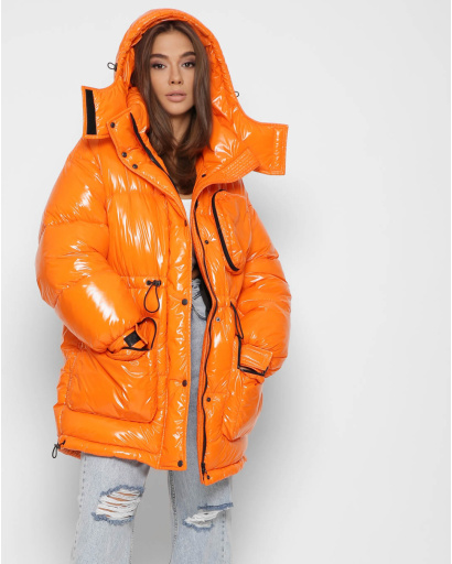 Помаранчева зимова куртка з кишенями 45468, Колір: Помаранчевий, Розмір: L, зображення 7