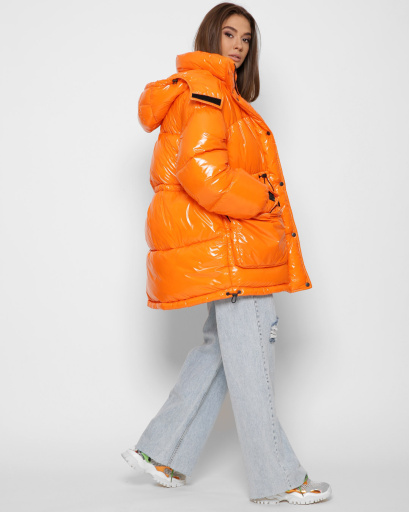 Помаранчева зимова куртка з кишенями 45468, Колір: Помаранчевий, Розмір: L, зображення 8