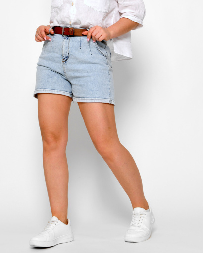 Джинсовые мини-шорты 48535, Цвет: Голубой, Размер: 32, изображение 2