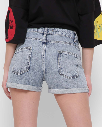 Голубые джинсовые шорты 43144, Цвет: Голубой, Размер: S, изображение 2