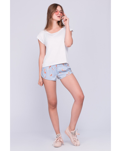 Сині літні шорти-міні 33425, Колір: Білий, Розмір: S, зображення 3
