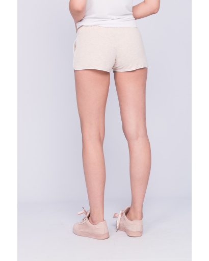 Летние бежевые шорты из легкой ткани 33428, Цвет: Бежевый, Размер: S, изображение 2