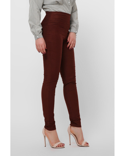 Модные терракотовые леггинсы на высокой талии 36610, Цвет: Теракот, Размер: XS, изображение 4