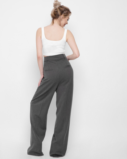 Темні класичні жіночі брюки 43288, Колір: Т. сірий, Розмір: L, зображення 2