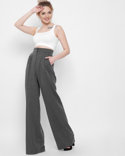 Темні класичні жіночі брюки 43288, Колір: Т. сірий, Розмір: L, зображення 3