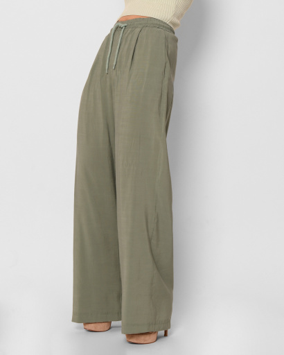 Брюки клеш зеленые 43298, Цвет: Оливковый, Размер: S, изображение 3