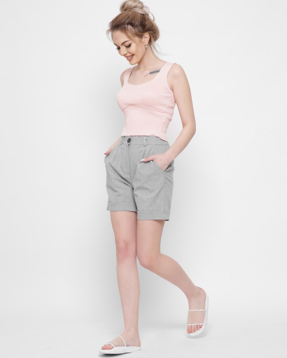 Легкие серые шорты из вискозы 43338, Цвет: Серый, Размер: L, изображение 3