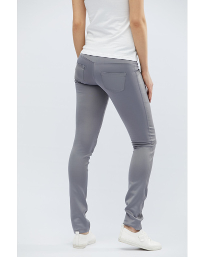 Облегающие леггинсы из эко-кожи 32493, Цвет: Серый, Размер: XS, изображение 3