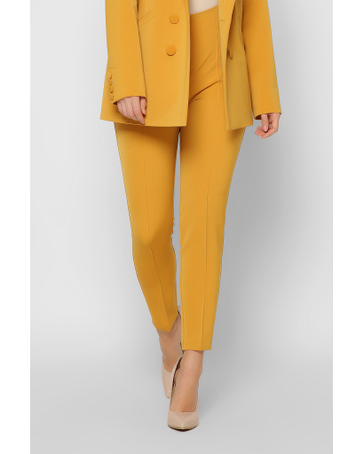 Жіночі брюки гірчиця на високій посадці 36598, Колір: Гірчиця, Розмір: XS, зображення 6