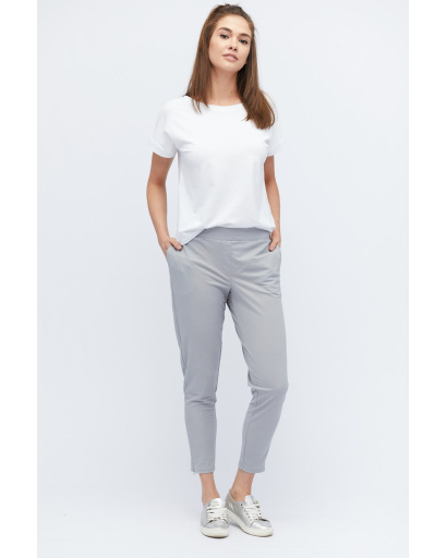 Повсякденні сірі брюки з блискавками 32830, Колір: Сірий, Розмір: XS, зображення 3