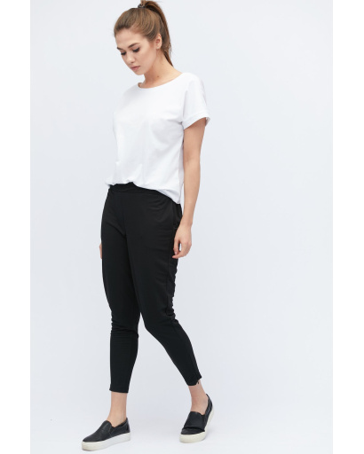 Повседневные черные брюки с молниями 32832, Цвет: Черный, Размер: XS, изображение 2