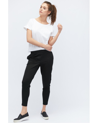 Повседневные черные брюки с молниями 32832, Цвет: Черный, Размер: XS, изображение 3