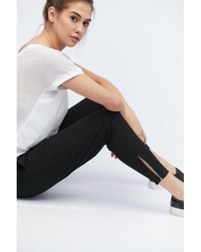 Повседневные черные брюки с молниями 32832, Цвет: Черный, Размер: XS, изображение 5