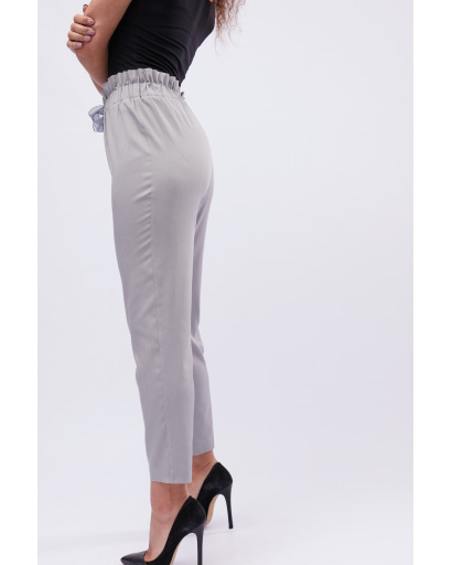 Серые брюки на резинке с завязкой 32549, Цвет: Серый, Размер: M, изображение 6