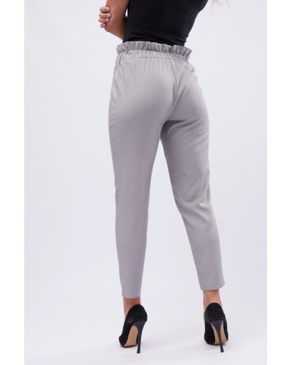 Серые брюки на резинке с завязкой 32549, Цвет: Серый, Размер: M, изображение 7