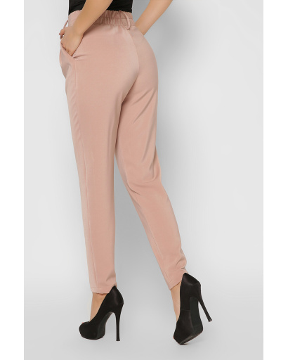 Класичні бежеві брюки на високій посадці 36602, Колір: Бежевий, Розмір: XS, зображення 5