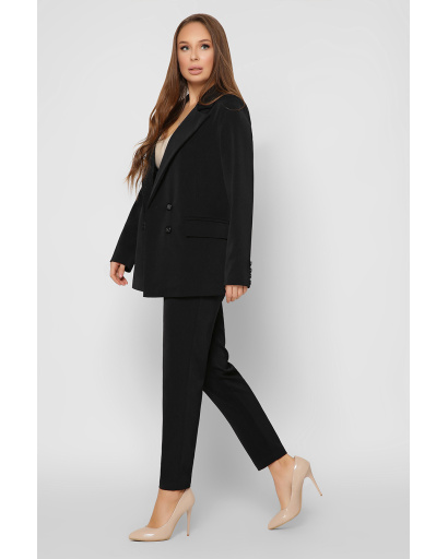 Класичні чорні брюки на високій посадці 36603, Колір: Чорний, Розмір: XS, зображення 2