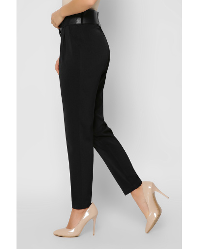 Класичні чорні брюки на високій посадці 36603, Колір: Чорний, Розмір: XS, зображення 4