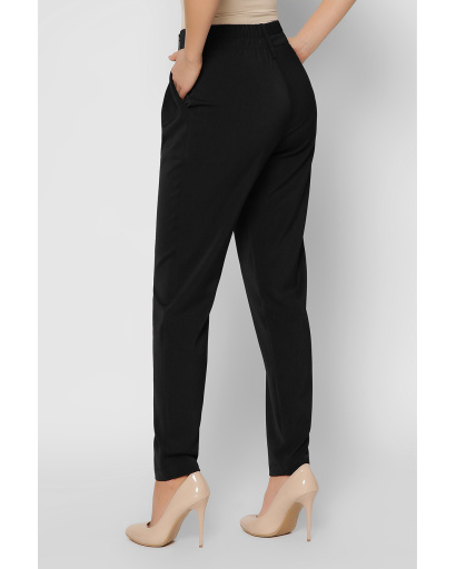 Класичні чорні брюки на високій посадці 36603, Колір: Чорний, Розмір: XS, зображення 6