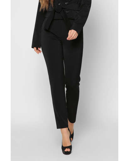 Чорні костюмні брюки з поясом 36607, Колір: Чорний, Розмір: M, зображення 3