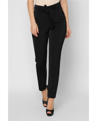 Чорні костюмні брюки з поясом 36607, Колір: Чорний, Розмір: M, зображення 5