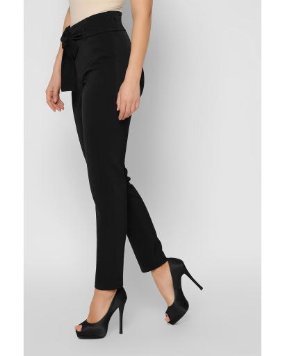 Чорні костюмні брюки з поясом 36607, Колір: Чорний, Розмір: M, зображення 7