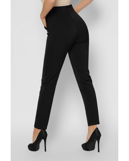 Чорні костюмні брюки з поясом 36607, Колір: Чорний, Розмір: M, зображення 8