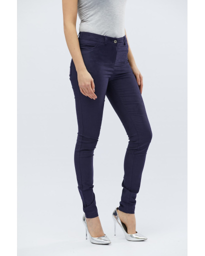 Жіночі сині вузькі брюки 32480, Колір: Синій, Розмір: XS, зображення 4