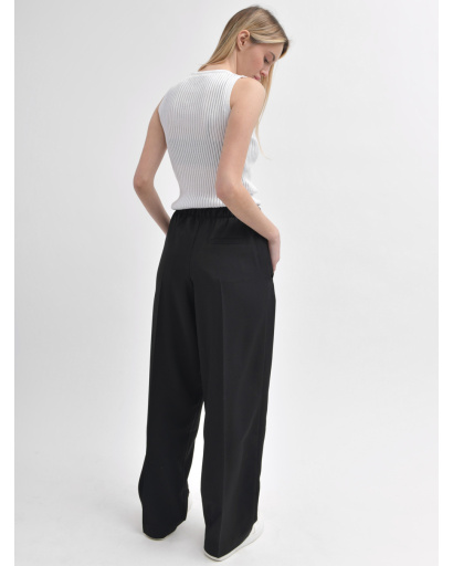 Женские черные брюки свободного кроя 55925, Цвет: Черный, Размер: S, изображение 8