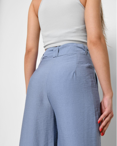 Голубые широкие брюки 48581, Цвет: Голубой, Размер: M, изображение 5