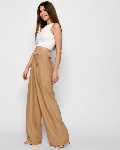 Широкие брюки палаццо 48582, Цвет: Кемел, Размер: S, изображение 4