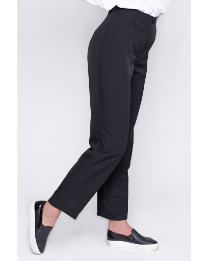 Классические черные свободные брюки 32596, Цвет: Черный, Размер: XS, изображение 2