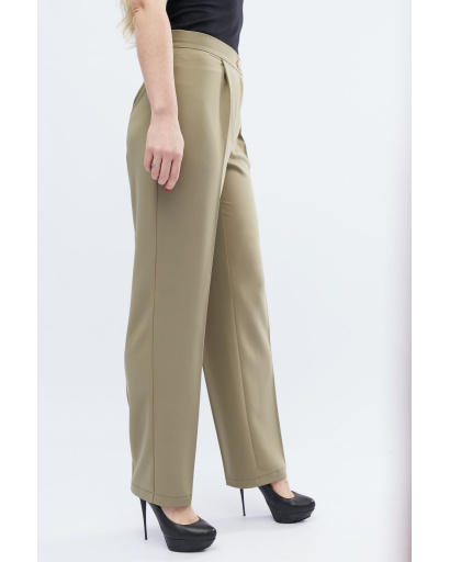 Класичні вільні брюки хакі 32598, Колір: Хакі, Розмір: S, зображення 2