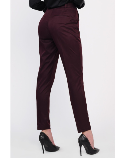 Класичні брюки марсала із стрілками 35105, Колір: Бургунді, Розмір: S, зображення 3
